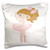 3D Rose Cute Dancing Ballerina Little Girl Illustration Pillow Cases, 16" x 16" 3D Rose Cute Dancing Ballerina Little Girl Illustration Pillow Cases, 16" x 16"
