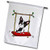 3dRose fl_270101_1" Funny Cute Boston Terrier Dog on Swing Garden Flag, 12" x 18"