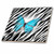 3dRose ct_38928_3 Turquoise Butterfly on Zebra Ceramic Tile, 8-Inch