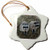 3dRose Two Raccoons Snowflake Porcelain Ornament, 3-Inch