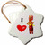 3dRose orn_44535_1 I Love Bacon Snowflake Decorative Hanging Ornament, Porcelain, 3-Inch
