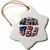 3dRose orn_55298_1 Oregon Picture State and USA Flag Text Snowflake Porcelain Ornament, 3-Inch