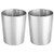mDesign Round Metal Small Trash Can Wastebasket, Garbage Container Bin for Bathrooms, Powder Rooms, Kitchens, Home Offices - Durable Steel, 2 Pack - Chrome