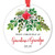 Grandma & Grandpa Ornament 2019 First Christmas as Grandmom & Grandpop New Grandparents Porcelain Ornament, 3" Flat Circle Christmas Ornament Glossy Glaze, Red Ribbon Free Gift Box | OR00045 Loughlin