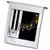 3dRose Beverly Turner Design - Gold Music Notes on Piano Keys - 12 x 18 inch Garden Flag (fl_18761_1)
