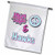 3dRose Fl_122768_1 Love Peace and Hawks in Blue and Purple Garden Flag, 12 by 18-Inch