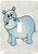 3dRose lsp_6133_1"Blue Hippopotamus" Single Toggle Switch Multicolor