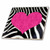 3dRose ct_20393_2 Punk Rockabilly Zebra Animal Stripe Pink Heart Print Ceramic Tile, 6-Inch
