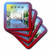 3dRose LLC Happy New Year 2 Hare Chinese Ceramic Tile Coaster, Set of 4
