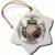 3dRose orn_37380_1 Victorian Flower Teapot on Blue Pink Floral Background Snowflake Porcelain Ornament, 3-Inch