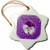3dRose orn_51638_1 Mist and Purple Pansy Birthday Snowflake Porcelain Ornament, 3-Inch