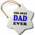 3dRose orn_123058_1 The Best Dad Ever Blue Snowflake Ornament Porcelain, 3-Inch
