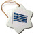 3dRose orn_157166_1 Flag of Greece on a Flag Pole Over White Greek Snowflake Porcelain Ornament, 3-Inch