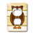 3dRose lsp_28532_6 Two Plug Outlet Cover with Cute Brown Owl, Cream/Taupe Stripe