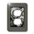 3dRose lsp_29963_6 Two Plug Outlet Cover with Silver Grey Roses Surrounded by a Rich Grey Frame
