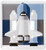 3dRose lsp_39001_2 Double Toggle Switch with Blue Grey Toy Rocket on Blue and Grey