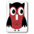 3dRose lsp_61028_1 Cute Ruby Red Diamond Patterned Owl Single Toggle Switch