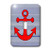3dRose LLC lsp_109170_1 Nautical Blue N White Stripes with Red Anchor Single Toggle Switch