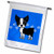 3dRose fl_12085_1 Cute Boston Terrier Blue Paw Print Background Garden Flag, 12 by 18-Inch