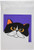 3dRose fl_31213_1 The Curious Cat Calico with Orange Eyes Purple Garden Flag, 12 by 18-Inch