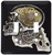 3dRose lsp_102675_2 Steampunk Gothic Faux Metal Skull Image Double Toggle Switch