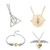 4 Piece Harry Potter Inspired Necklace Set Time Turner Deathly Hallows Golden Snitch for Harry Potter Fans Gifts or Decorations (Necklaces)