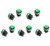 GFORTUN 10 Pack Momentary SPST 2 Pin Green Round Push Button Switch AC 6A/125V 3A/250V