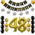 48th Birthday Decorations Party Supplies Happy 48th Birthday Confetti Balloons Banner and 48 Number Sets for 48 Years Old Party(Gold)