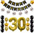 30th Birthday Decorations Party Supplies Happy 30th Birthday Confetti Balloons Banner and 30 Number Sets for 30 Years Old Party(Gold)