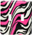 3dRose LLC lsp_128592_2 Black White N Pink Striped Zebra Double Toggle Switch