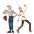 Midwest-CBK Vintage Skater Natural Resin Stone 5 x 3 Christmas Hanging Ornaments Set of 2