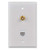 Coax Ethernet Wall Plate, HTTX White F Connector CAT6 Wall Plate with Removable F/F F-Type and RJ45 Keystone Jack Inserts [2-Pack]