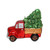 kat + annie Red Christmas Tree Truck Ornament, Red, Green