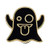 Real Sic Ghost Emoji Enamel Pin - Halloween Pins Series - Cute Snapchat Ghost Emoji Pin for Backpacks, Jackets, Hats & Tops (Black)