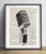 Vintage Microphone Illustration Upcycled Dictionary Art Print 8x10