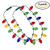 Pack of 2 Multi-color Radiant 12 LED Light Up Holiday Christmas Bulb Necklace, Glowing String Light Bulbs Necklace, Party Favors For Both Adult and Kids