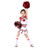 Girls Cheerleader Uniform Outfit Costume Fun Varsity Brand Youth Red White Matching Pom poms