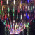 Falling Rain Lights - SurLight Meteor Shower Lights Rain Drop Lights Christmas Lights 30cm 8 Tube 144 LEDs, Cascading Icicle Lights, Snowfall Lights for Christmas Tree Holiday Decor (Multi Color)