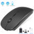 Wireless Mouse Computer 2.4G Silent Chargeable Office Mobile Portable Slim Optical Mouse with USB & Type-C Receiver Computer Mouse for Laptop/Computer/PC/Notebook,3-Level Adjustable DPI-Black
