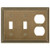 Amertac 84TTDRB 2 Toggle/1 Duplex Steps Wallplate, Rustic Brass
