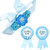 Sky Blue Maternity Sash & Mommy Daddy Corsage Kit - Baby Shower Sash Baby Boy Pregnancy Sash Keepsake Baby Shower Flower Belly Belt