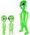 Novelty Treasures 3 Pack Green Alien Inflates UFO Outer Space Creatures Two 36" and One 72"