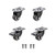 SungMi 4 Pack 1.5" Heavy Duty Caster Wheels Polyurethane PU Swivel Casters with 360 Degree Top Plate 310lb Total Capacity for Set of 4 (2 with Brakes& 2 Without) Screws Included SM-AMS-220003