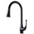 BZOOSIU Commercial Single Handle High Arc Oil Rubber Bronze Pull out Kitchen Faucet, Solid Brass Kitchen Sink Faucets with Pull down Sprayer