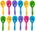 Kicko Mini Plastic Smile Face Maracas - Pack of 12-2.75 Inches Assorted Colors - Percussion Instruments - for Kids - Party Favors, Bag Stuffers, Fun, Toy, Prize, Pinata Fillers