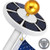 comboss Solar Flag Pole Light 42 LED Flagpole Solar Light Auto On/Off 2 Level Brightness Downlight Lighting for 15 to 25 Ft Flag Pole