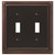 AmerTac 94TTVB Amerelle Continental Aged Bronze Cast 2 Toggle Wallplate