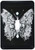 3dRose lsp_61053_1 Pretty Lacy White Butterfly on a Black Background Light Switch Cover