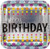 Creative Converting 8 Count Square Foil Birthday Pop! Dinner Plates, 9", Multicolor
