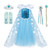 DOCHEER aibeiboutique Snow Queen Princess Elsa Costume Toddler Girls Sequins Dress Up,9-10 Years